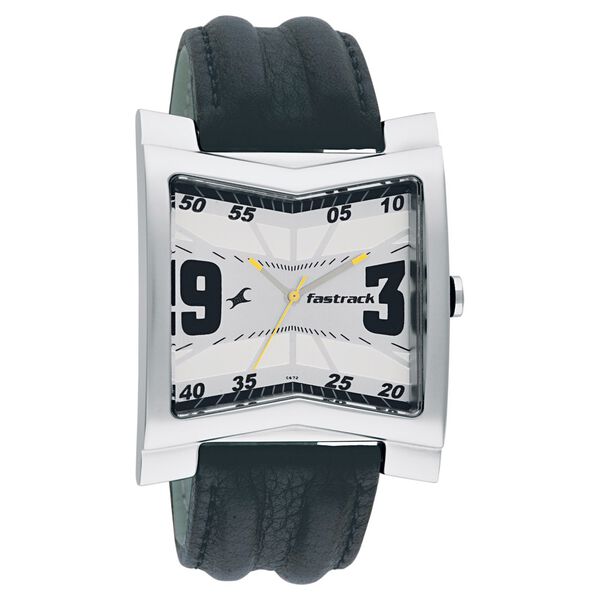 Fastrack Quartz Analog Silver Dial Leather Strap Watch for Guys - image number 0