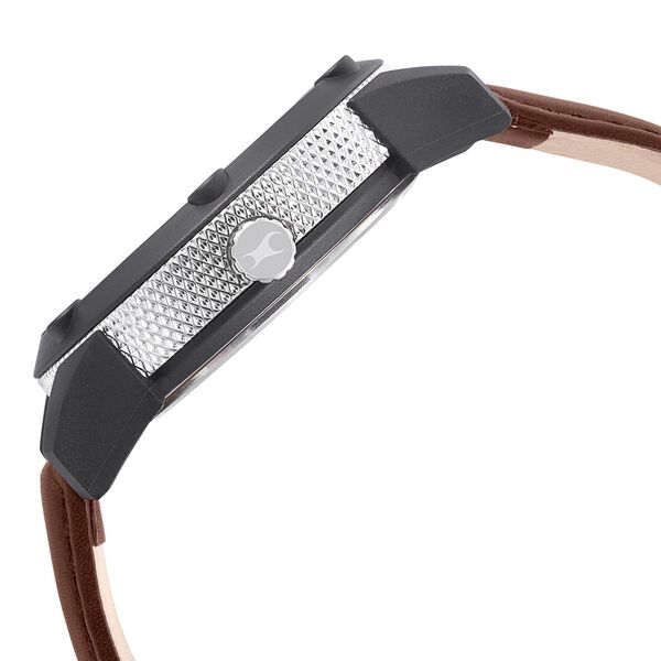 Fastrack Modular Quartz Analog Silver Dial Leather Strap Watch for Guys - image number 3