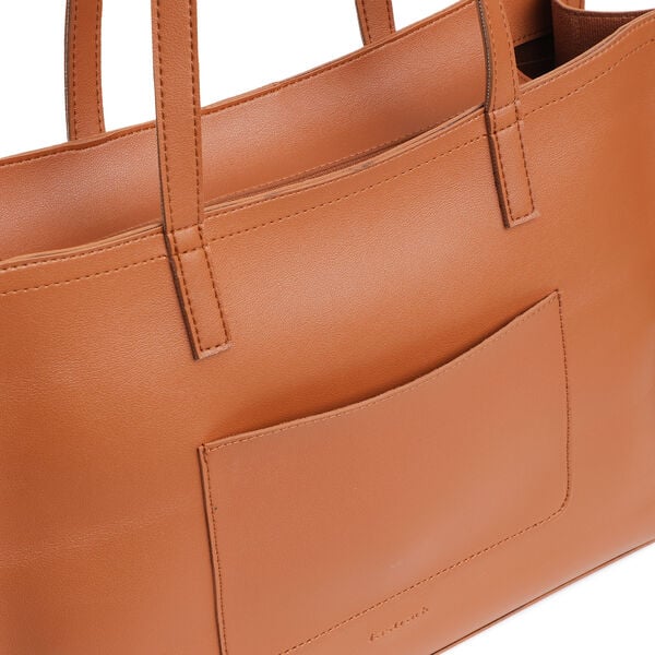Fastrack Chic Spacious Laptop Tote Bag for Women | Stylish Casual Bag for Ladies, Women, Girls | College, Work Bag Made of High-Quality Faux Leather (Tan) - image number 4