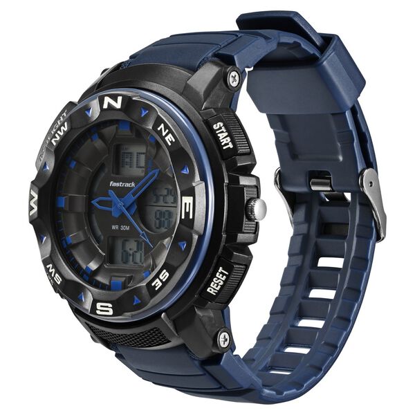 Fastrack AnaDigi Black Dial Plastic Strap Unisex Watch - image number 2