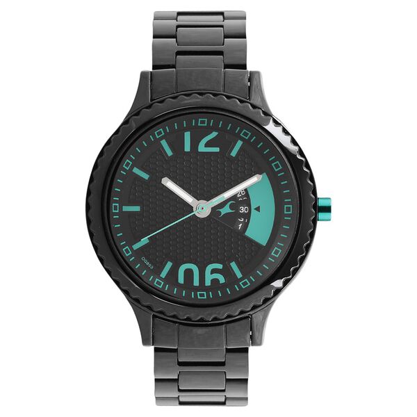 Fastrack Loopholes Quartz Analog with Date Black Dial Stainless Steel Strap Watch for Girls - image number 0