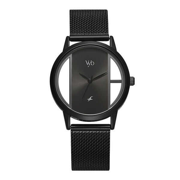 Fastrack Vyb Runway Quartz Analog Black Dial Stainless Steel Strap Watch for Girls - image number 0