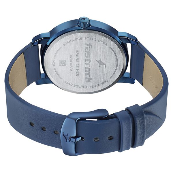 Fastrack Style Up Silver Dial Leather Strap Watch for Guys - image number 4