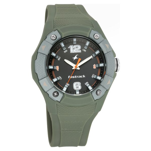 Fastrack Trendies Quartz Analog Black Dial Silicone Strap Watch for Guys - image number 1