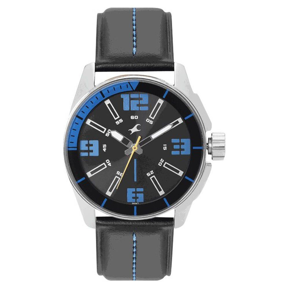 Buy Online Fastrack Black Dial Quartz Analog Watch for Guys 3089sl14 Fastrack
