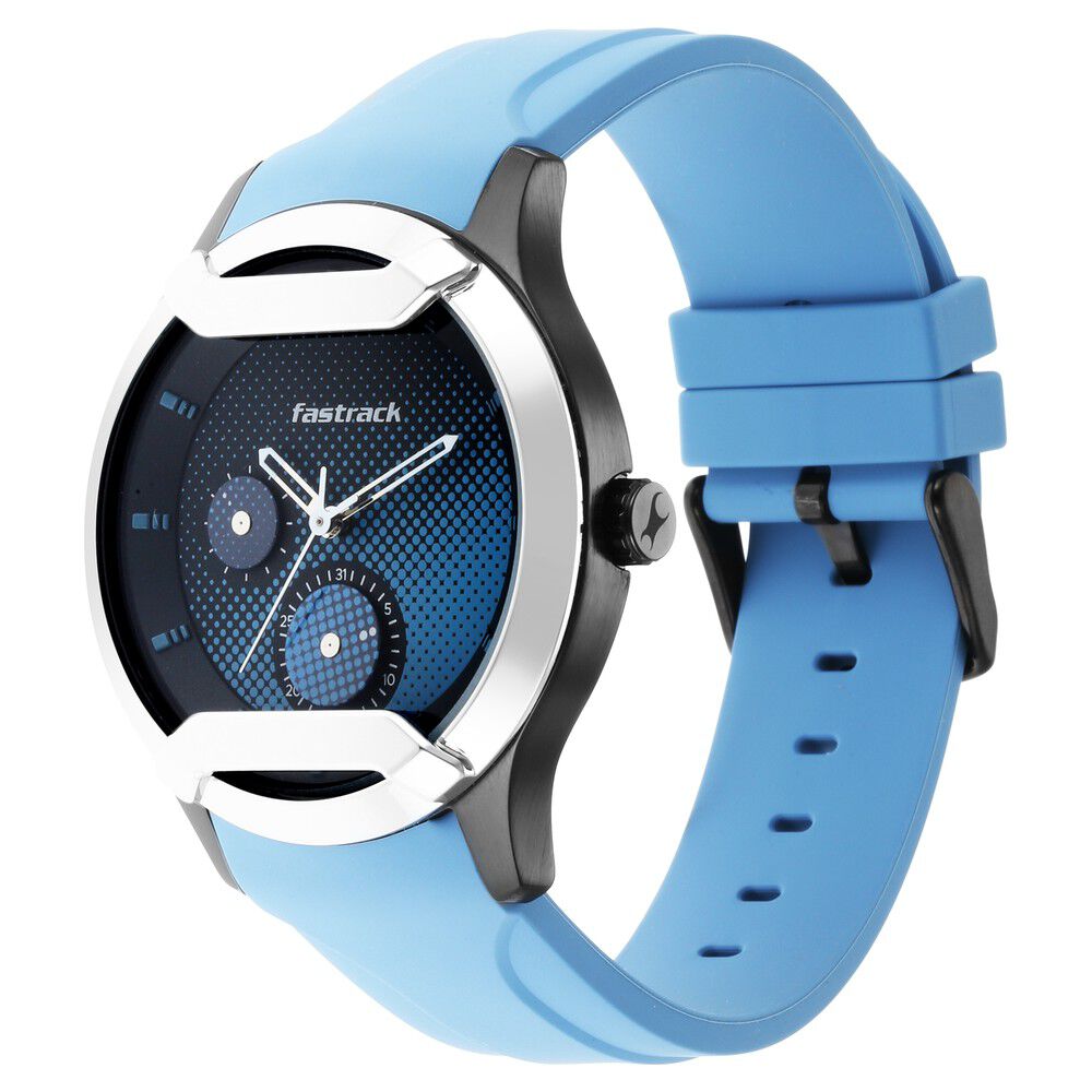 Fastrack Urban Bounce Quartz Analog Black Dial Silicone Strap