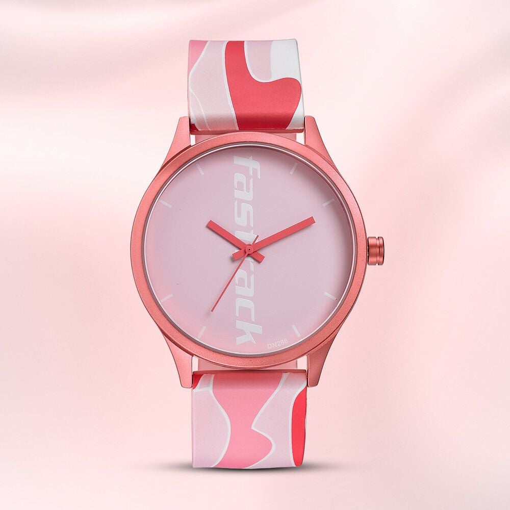 Fastrack pink strap watch deals