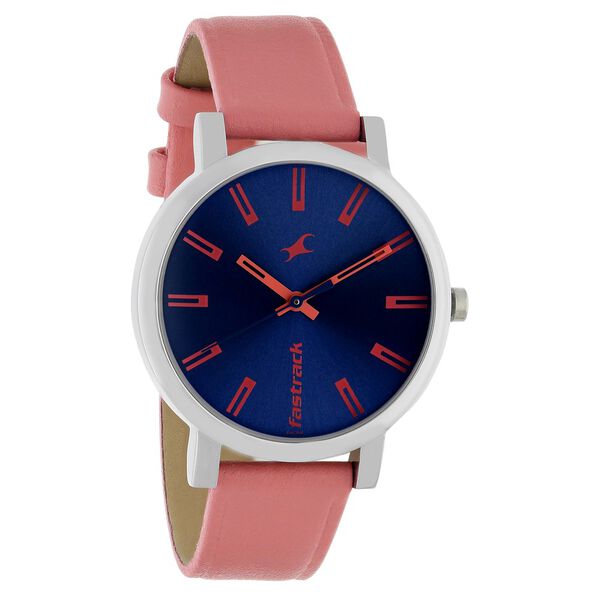 Fastrack Quartz Analog Blue Dial Leather Strap Watch for Girls - image number 1