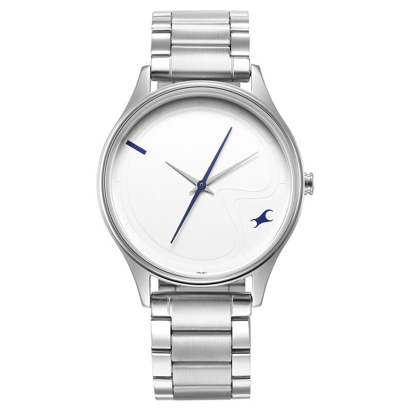 Fastrack Silver Chain Fastrack Stunners Quartz Analog Silver Dial Metal Strap Watch for Guys