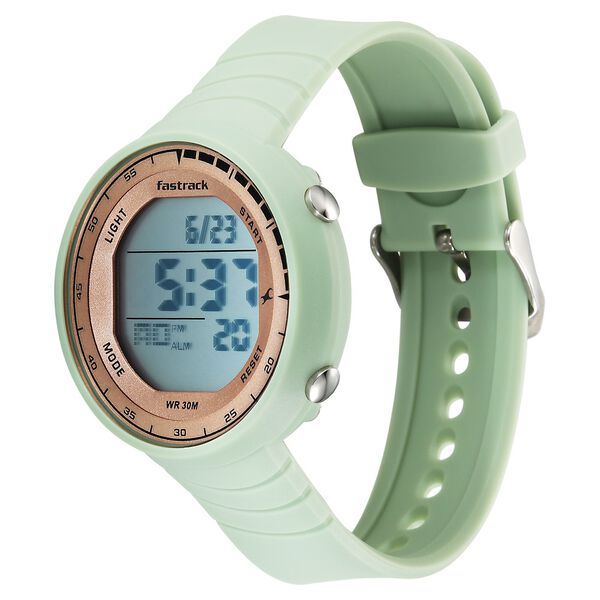 Fastrack StreetStyle Digital Dial Green Polyether Strap Watch For Unisex - image number 2