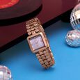 Vyb Iconiqu? By Fastrack Quartz Analog Mother of Pearl Dial Rose Gold Metal Strap Watch For Girls