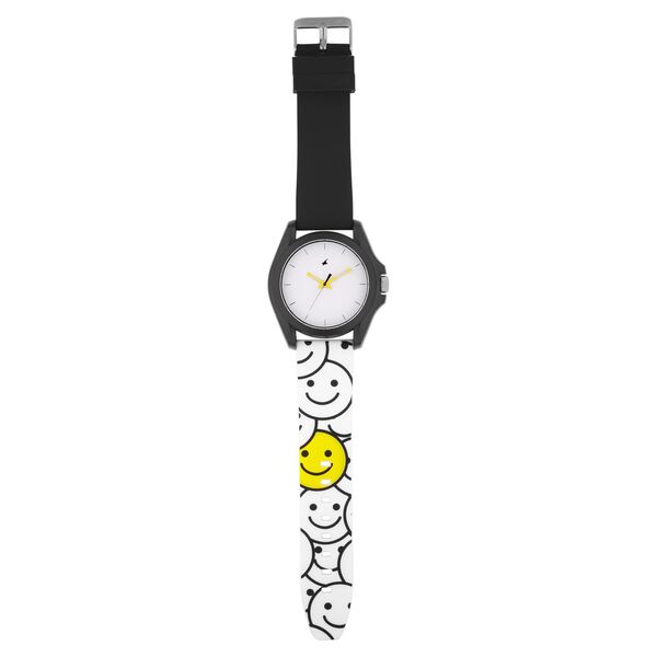 Fastrack Hashtag Quartz Analog White Dial Silicone Strap Unisex Watch - image number 5