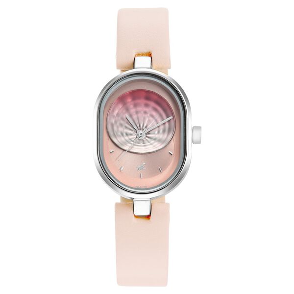 Fastrack Uptown Retreat Quartz Analog Pink Dial Leather Strap Watch for Girls - image number 2