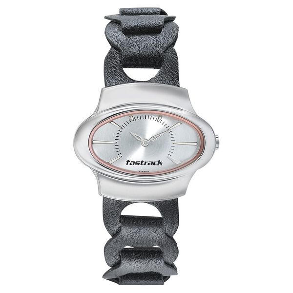 Fastrack Hitlist Quartz Analog Silver Dial Leather Strap Watch for Girls - image number 1
