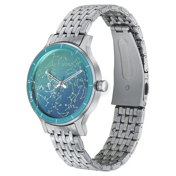 Fastrack Space Rover Quartz Analog Blue Dial Stainless Steel Strap Watch for Girls - image number 2