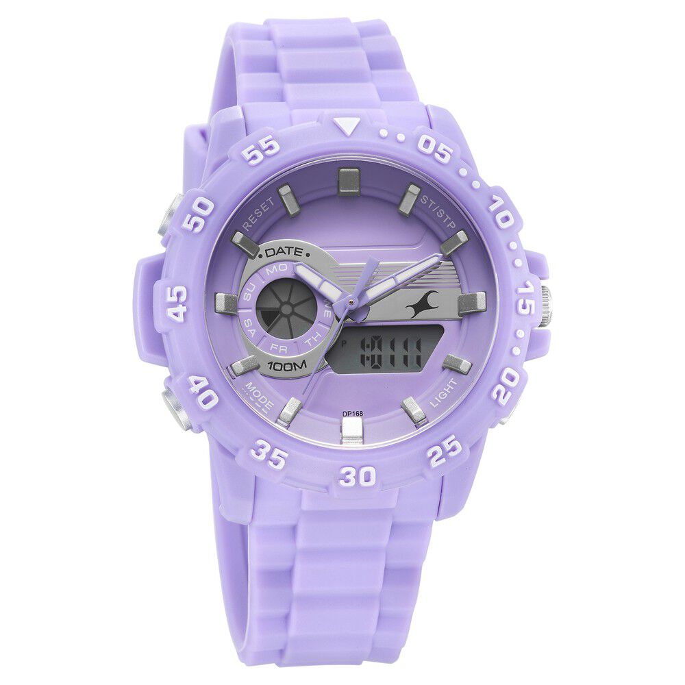 Fastrack Street line Quartz Analog Digital Purple Dial Silicone