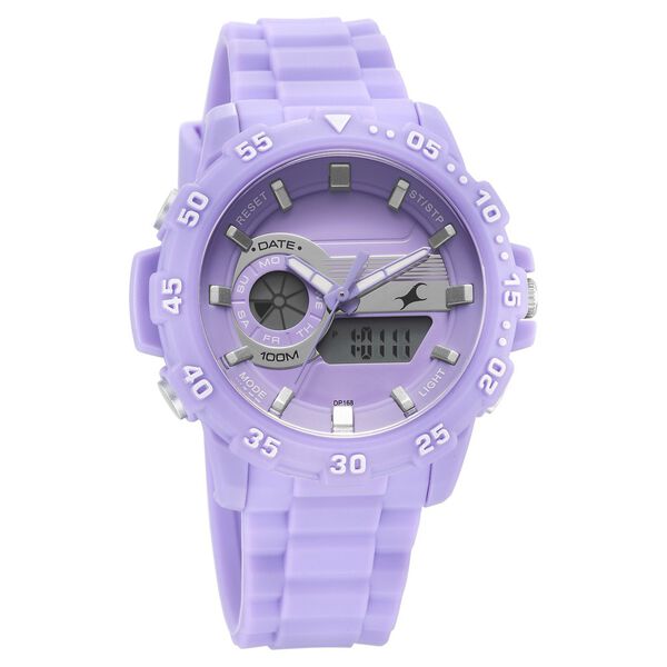 Fastrack Street line Quartz Analog Digital Purple Dial Silicone Strap Watch for Girls - image number 1