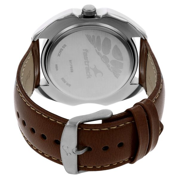 Fastrack Quartz Analog White Dial Leather Strap Watch for Guys - image number 3