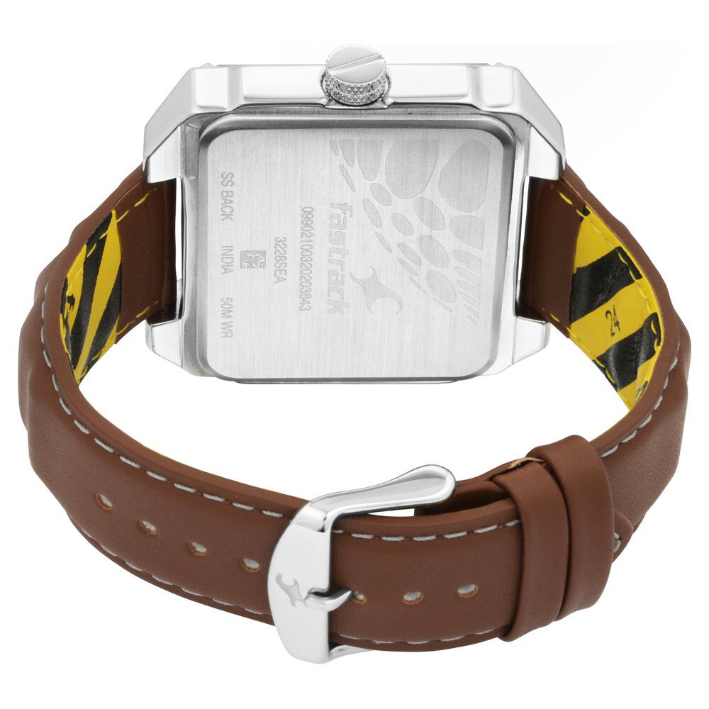 Buy Online Fastrack Fastfit Quartz Analog with Day and Date Grey Dial Leather Strap Watch for Guys np3228sl01 Fastrack