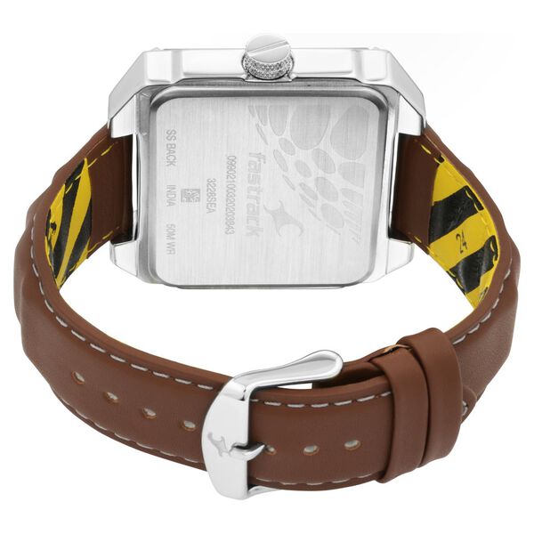 Fastrack Fastfit Quartz Analog with Day and Date Grey Dial Leather Strap Watch for Guys - image number 5