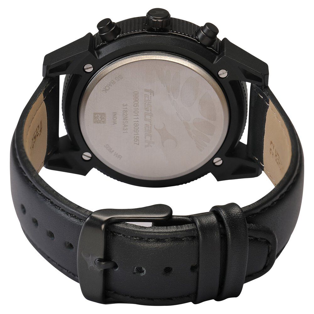 Buy Online Fastrack Quartz Analog with Day and Date Blue Dial Leather Strap Watch for Guys 3182kl01 p Fastrack
