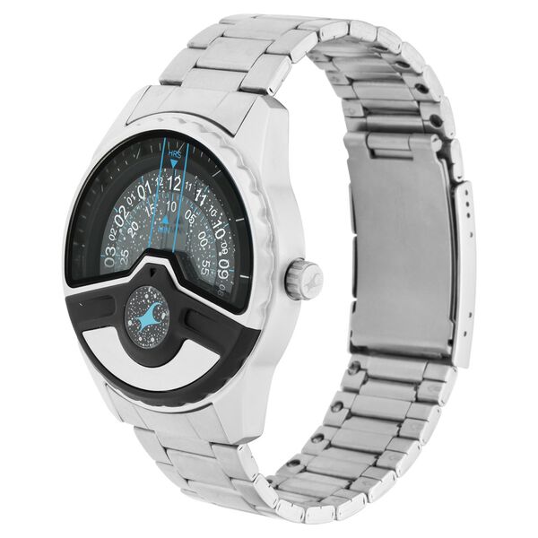 Fastrack Space Rover Quartz Analog Grey Dial Metal Strap Watch for Guys - image number 2