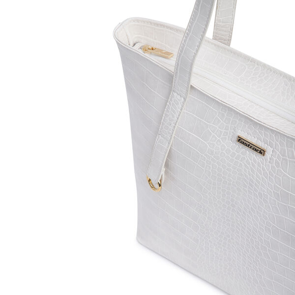 Fastrack Chic Textured Tote Bag for Women | Stylish Bag for Ladies, Women, Girls | Casual Spacious Tote Bag Made of High-Quality Faux Leather (Pumice) - image number 3