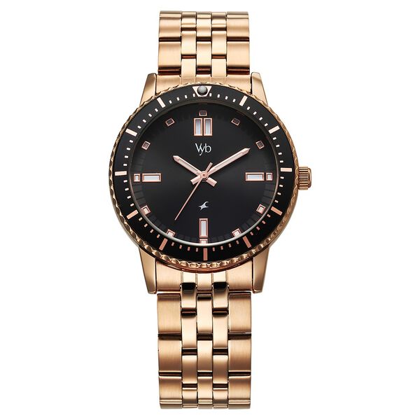 Vyb Manifester By Fastrack Quartz Analog Black Dial Metal Strap Watch For Girls - image number 2