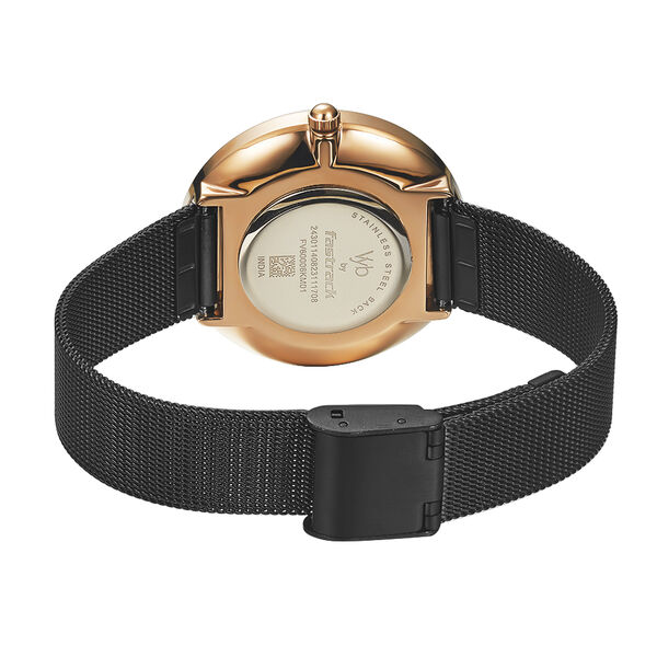 Fastrack Vyb Manifester Quartz Analog Black Dial Stainless Steel Strap Watch for Girls - image number 5