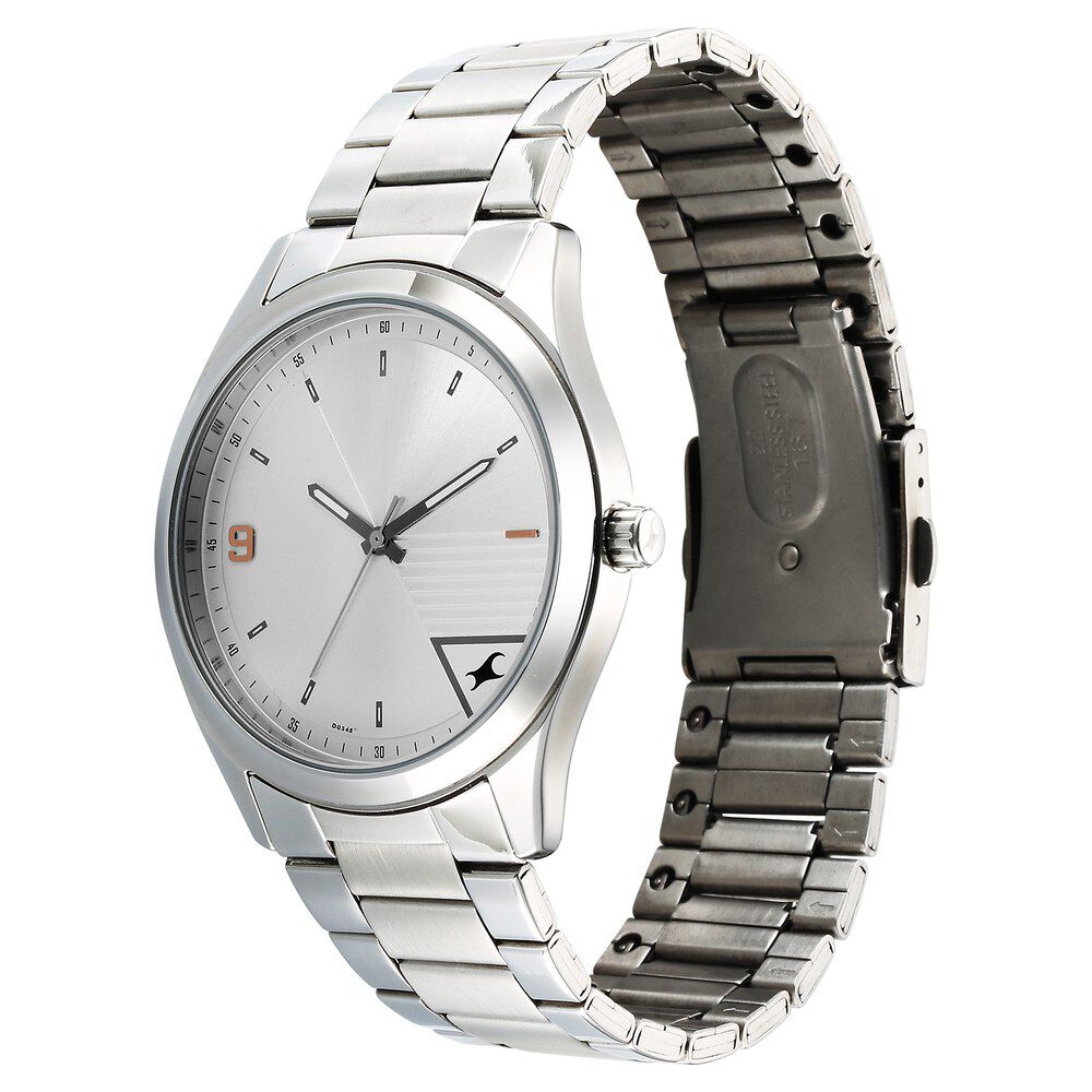 Buy Online Fastrack Stunners Quartz Analog Silver Dial Silver Metal Strap Watch For Guys 3317sm01 Fastrack