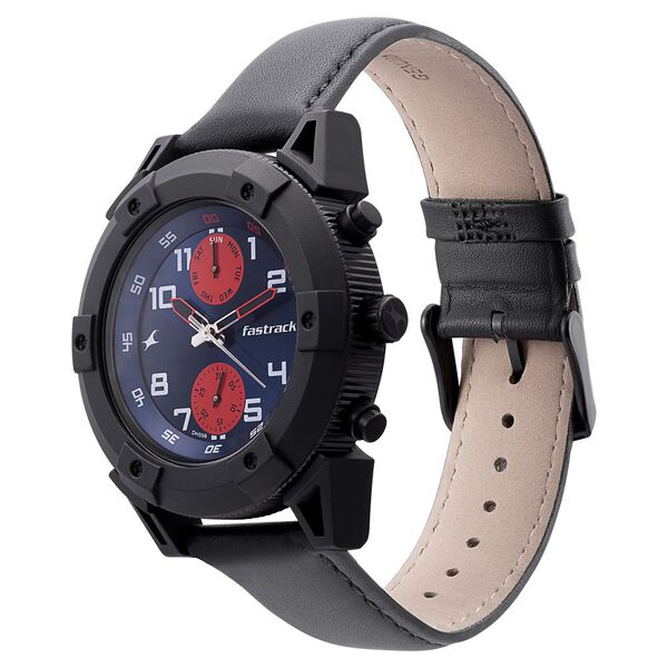 Fastrack Modular Quartz Analog Blue Dial Leather Strap Watch for Guys - image number 2