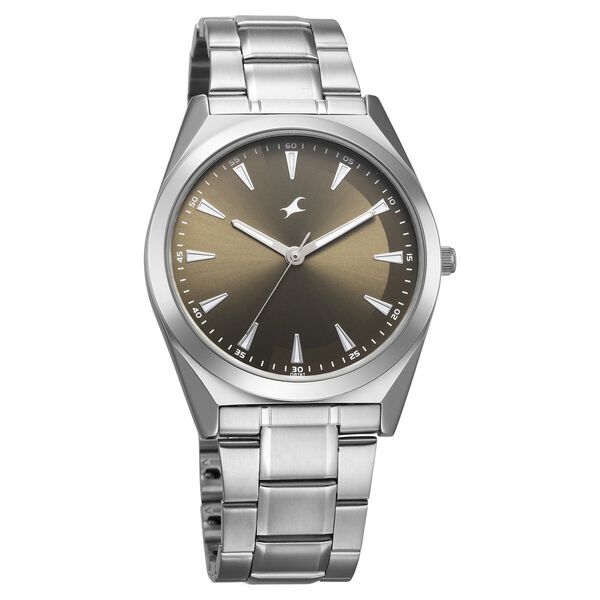 Fastrack Stunners X Quartz Analog Green Dial Stainless Steel Strap Watch For Guys - image number 1