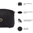 Fastrack Black Quilted Sling Bag for Women - image number 8