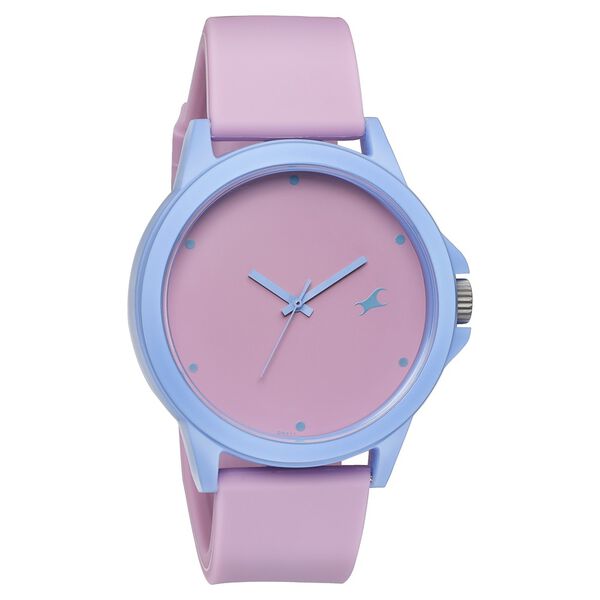 Fastrack Tees Quartz Analog Pink Dial Silicone Strap Unisex Watch - image number 0