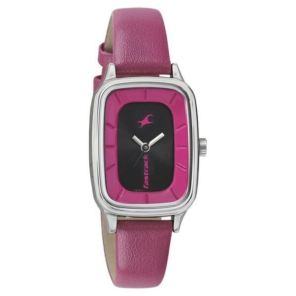 Fastrack Quartz Analog Black Dial Leather Strap Watch for Girls - image number 0