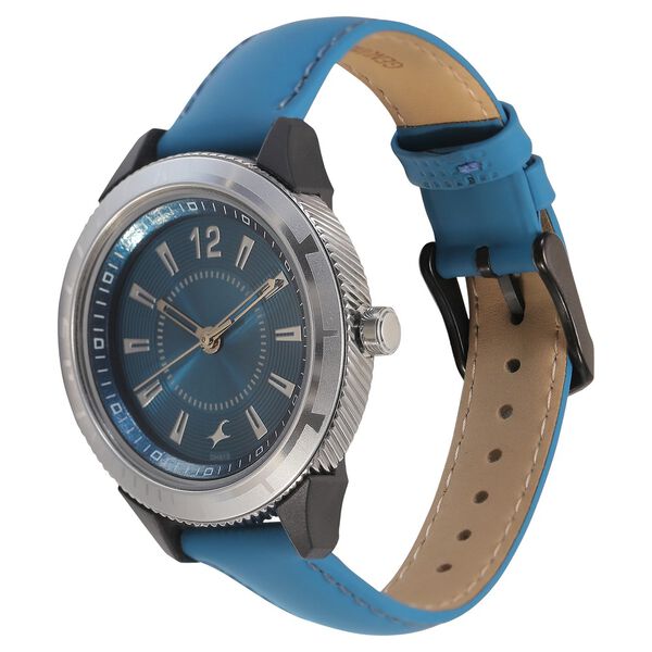 Fastrack Quartz Analog Blue Dial Leather Strap Watch for Girls - image number 2