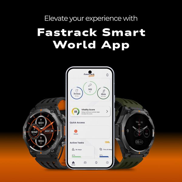 Fastrack Xtreme Adventure Smartwatch with 1.43" AMOLED Display, Dual Push Button, GPS, 100+ Multisports, Dual Tone Strap - image number 6
