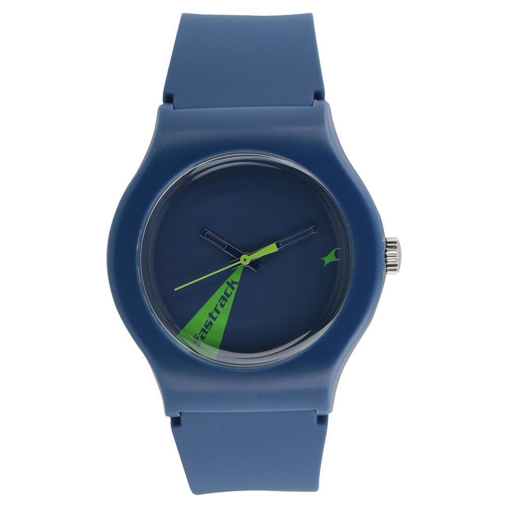 Buy Online Fastrack Quartz Analog Blue Dial Silicone Strap Watch for Unisex 9915pp62 p Fastrack