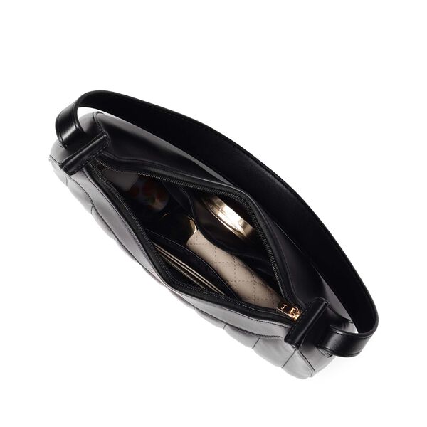 Black Quilted Luxe Shoulder Bag - image number 4