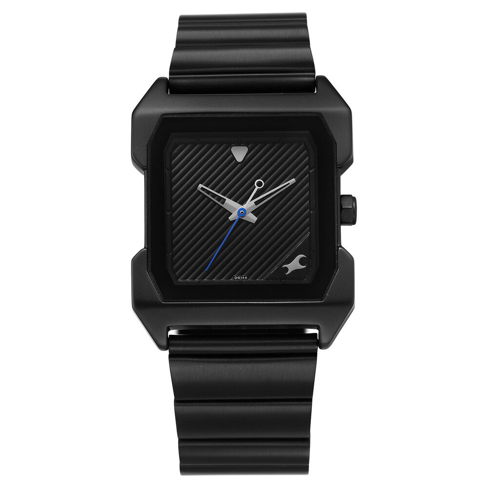 Buy Online Fastrack Pulse Quartz Analog Black Dial With Black Stainless steel Strap Watch for Guys 1474nm02 Fastrack