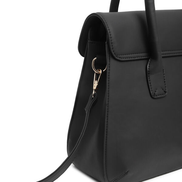 Fastrack Large Satchel Bag for Women | Structured, Stylish Bag With Spacious Compartments | Classic Work Bag Made of High Quality Faux Leather (Black) - image number 3