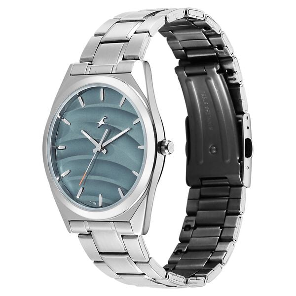 Fastrack Gelato Silver metal strap watch with Mint chip dial for Guys - image number 2