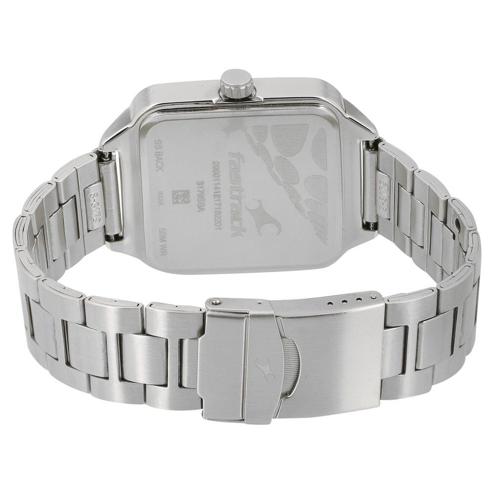 Buy Online Fastrack Varsity Quartz Analog White Dial Stainless Steel Strap Watch for Guys 3179sm01 p Fastrack