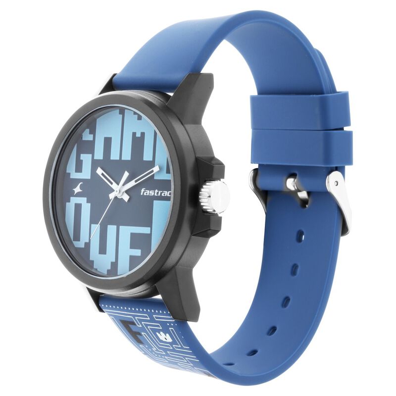 Fastrack Arcade Quartz Analog Blue Dial Silicone Strap Unisex Watch