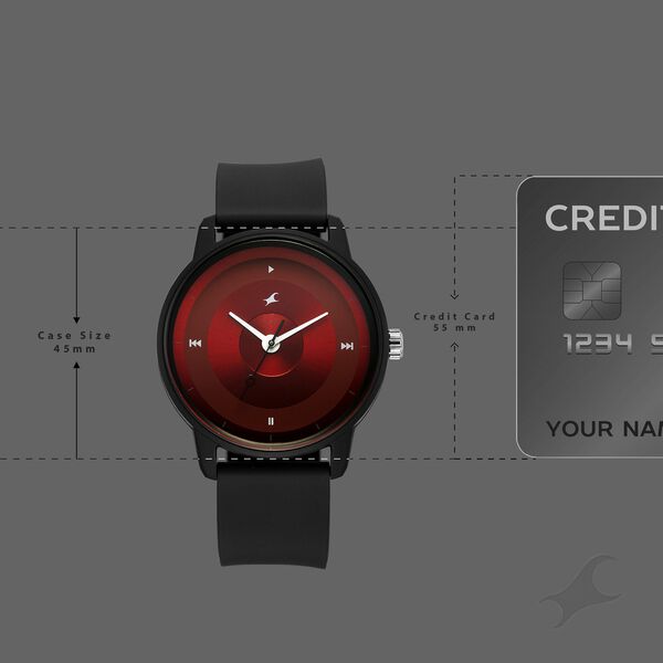 Fastrack Y2K Analog with Deep Maroon Dial Silicon Strap Watch for Guys - image number 3