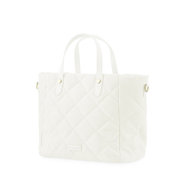 White Quilted Tote Bag - image number 3
