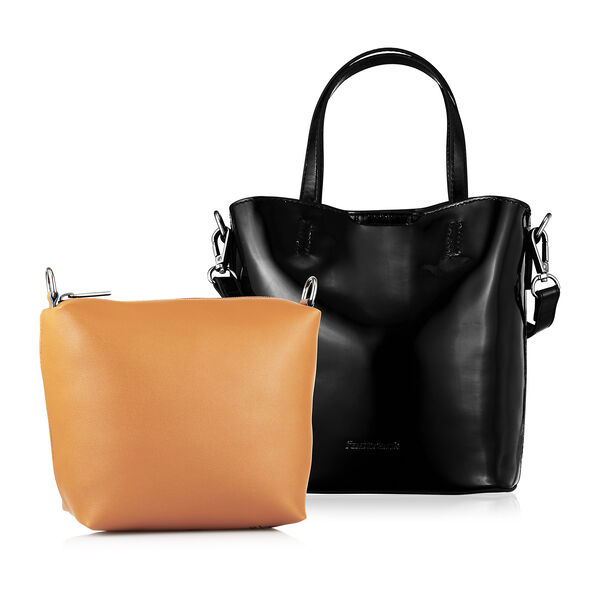 Fastrack Black Carryall Satchel with Zipper Pouch - image number 2