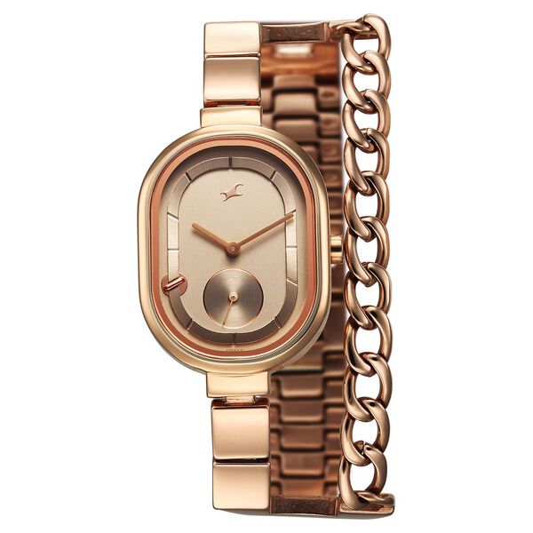 Fastrack Maximinimal Quartz Analog Grey Dial Stainless Steel Strap Watch for Girls - image number 0