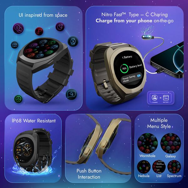 Fastrack Cosmix Smartwatch 1.32" inch AMOLED Display, Cosmic Drive Inspired Case Design, AI Watcface , AI Chat, IP68 - image number 5