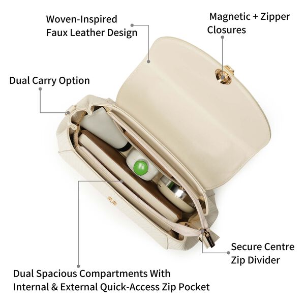 Twine charm satchel - white - image number 3